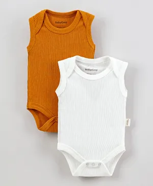 BabyCosy 2 Pack Organic Cotton Sleeveless Bodysuit - Multicolor