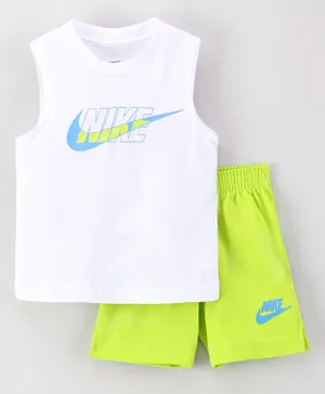 Nike NSW HBR JSY Graphic Tank Top & Shorts Set - White
