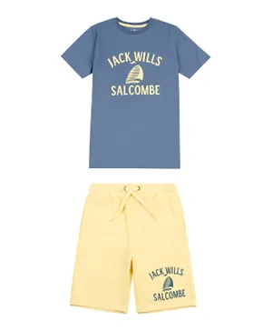 Jack Wills Sails Graphic Tee and Shorts Set - Blue & Yellow