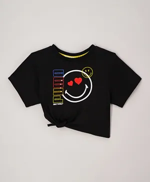 PUMA Smiley Front Knot Tee - Black