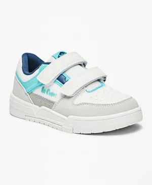 Lee Cooper Panelled Velcro Closure Sneakers - White & Grey