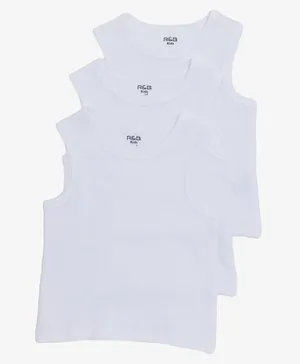 R&B Kids 3-Pack Solid Vest Set - White