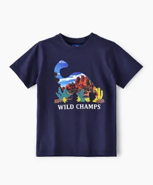 Jam Wild Champs Dino Graphic T-Shirt - Blue