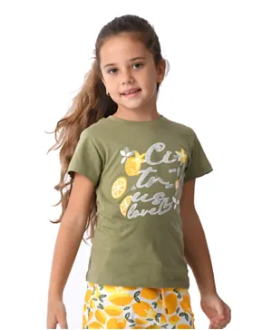 Urbasy Citrus Love T-Shirt - Olive Green