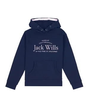 Jack Wills Script Embroidered Hoodie - Blue