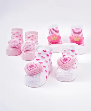 Pimpolho 3 Pack Baby Socks - Pink