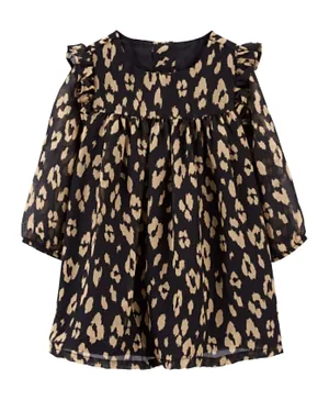 Carter's Leopard Bow Dress - Black