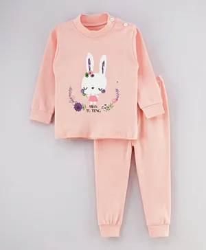 Lamar Baby Bunny Print Long-sleeve Cotton Pajama set - Pink