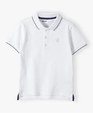 Minoti Pique Short Sleeve Polo T-Shirt - White