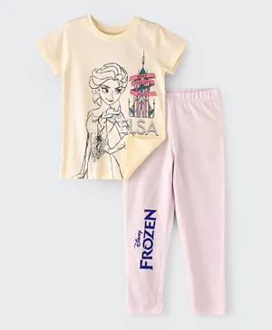 UrbanHaul X Disney Frozen Pyjama Set - Yellow and Pink