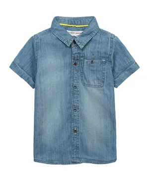 Minoti Short Sleeve Denim Shirt - Blue Denim