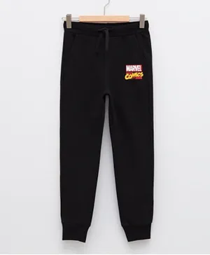 LC Waikiki Marvel Printed Sweatpants - Black