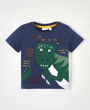 JoJo Maman Bebe T Rex T-Shirt - Indigo