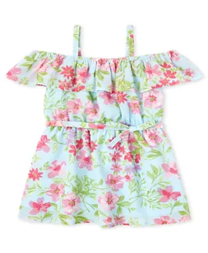 The Children's Place Mommy And Me Floral Matching Off Shoulder Dress - Blue