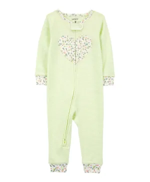 Carter's 1-Piece Heart 100% Snug Fit Cotton Footless Pyjamas - Green