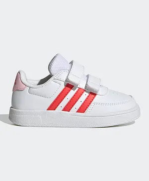 adidas Breaknet Lifestyle Court Two-Strap Hook-and-Loop Shoes - White