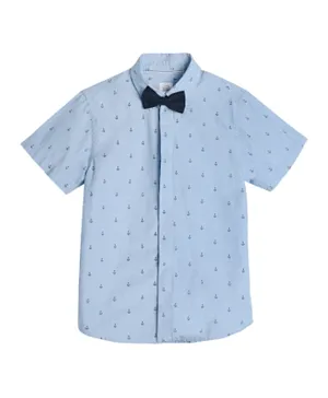 SMYK Bow Tie Short Sleeves Shirt - Blue