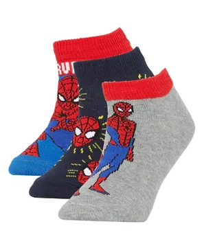 DeFacto 3 Pack Spiderman Socks - Multicolor