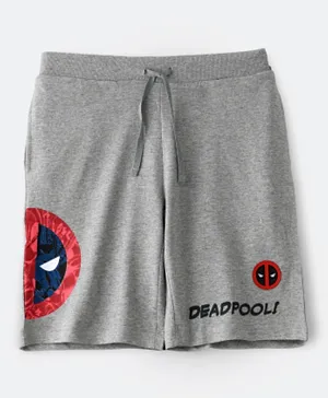 Marvel Deadpool Elastic Waist Shorts - Grey