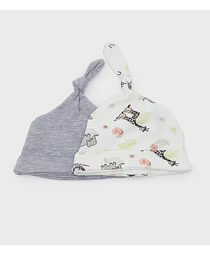 R&B Kids 2 Pack Solid & Printed Cap Set - Multicolor
