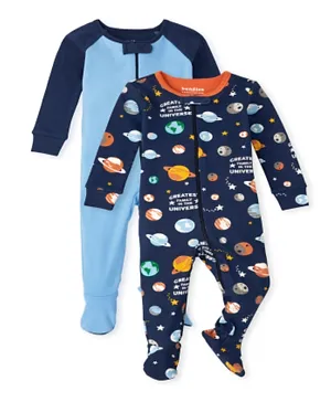The Children's Place 2 Pack Space Sleepsuit - Blue