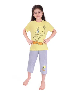 Tweety Tee With Capri Set - Yellow