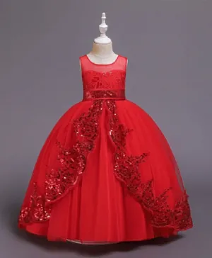 دي دانيلا فستان حفلة الأميرة المزين - أحمر