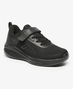 Oaklan by Shoexpress Textured Velcro Closure Sports Shoes with Cushioning - Black