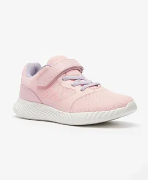 Oaklan by ShoeExpress Textured Low Ankle Sneakers with Hook and Loop Closure - Pink