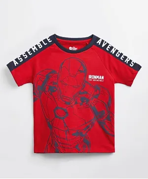 The Souled Store Official Iron Man: Avengers Assemble T-Shirt - Red