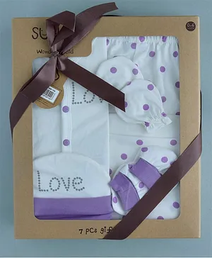 Wonderchild Baby Girl 7 Piece Gift Set - Purple