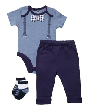 Lily and Jack Bow Bodysuit With Pants Set - Blue