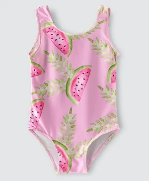 Lamar Kids Water Melon V Cut Swimsuit - Pink