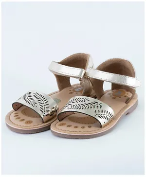 Just Kids Brands Reagan Single Velcro Flat Sandals - Silver