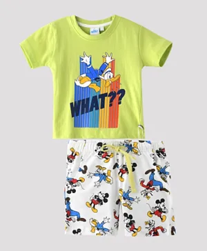 Disney Mickey And Donald Duck T-Shirt And Shorts Set - Green
