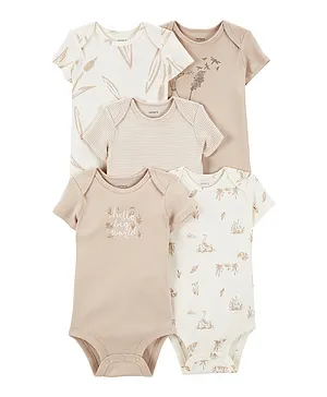 Carter's 5-Pack Short-Sleeve Bodysuits - Ivory