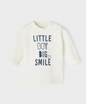 Name It Little Boy Big Smile T-Shirt - White