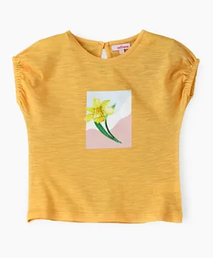 قميص جيلين برسومات الزهور - برتقالي