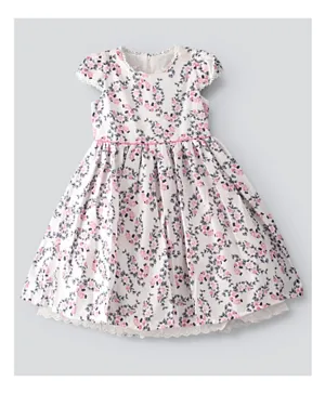 Hashqlo Floral Dress for Girls - Multicolor