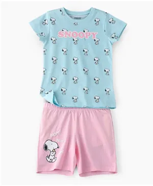 Peanuts Snoopy Tee with Shorts Set - Blue