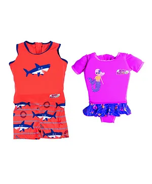 Bestway Swim Float Suit - Orange & Purple