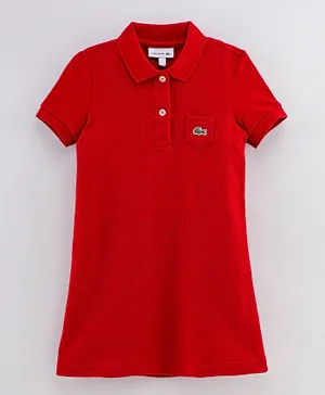 Lacoste Collar Neck Dress - Red
