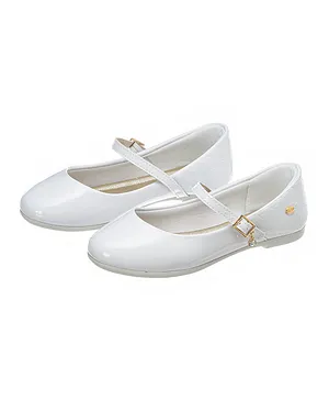 Klin Buckle Ballerinas - White