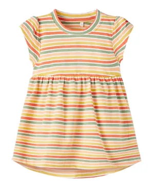 Name It All Over Striped Ribbed Neckline Dress  - Multicolor