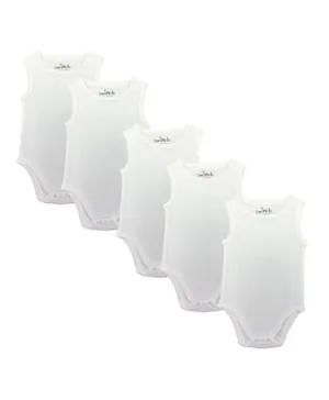 Twinkle Kids 5 Pack Stretchy Bodysuit - White