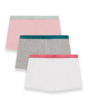 GreenTreat 3 Pack Organic Cotton Solid Shorts - Grey/Pink/White