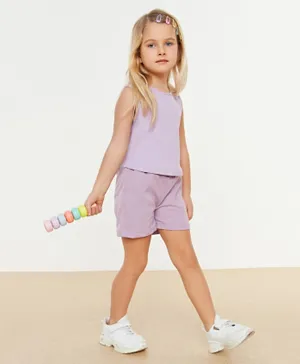 Trendyol Pocket Basic  Knitted Shorts - Lilac
