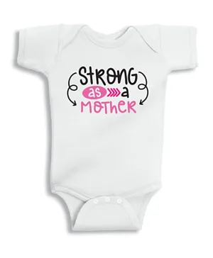 Twinkle Hands Strong As A Mother Bodysuit - White