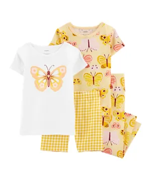 Carter's 4 Piece Butterfly Snug Fit Pajamas Set - Multicolor