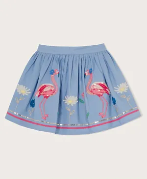 Monsoon Children Flamingo Border Skirt - Blue